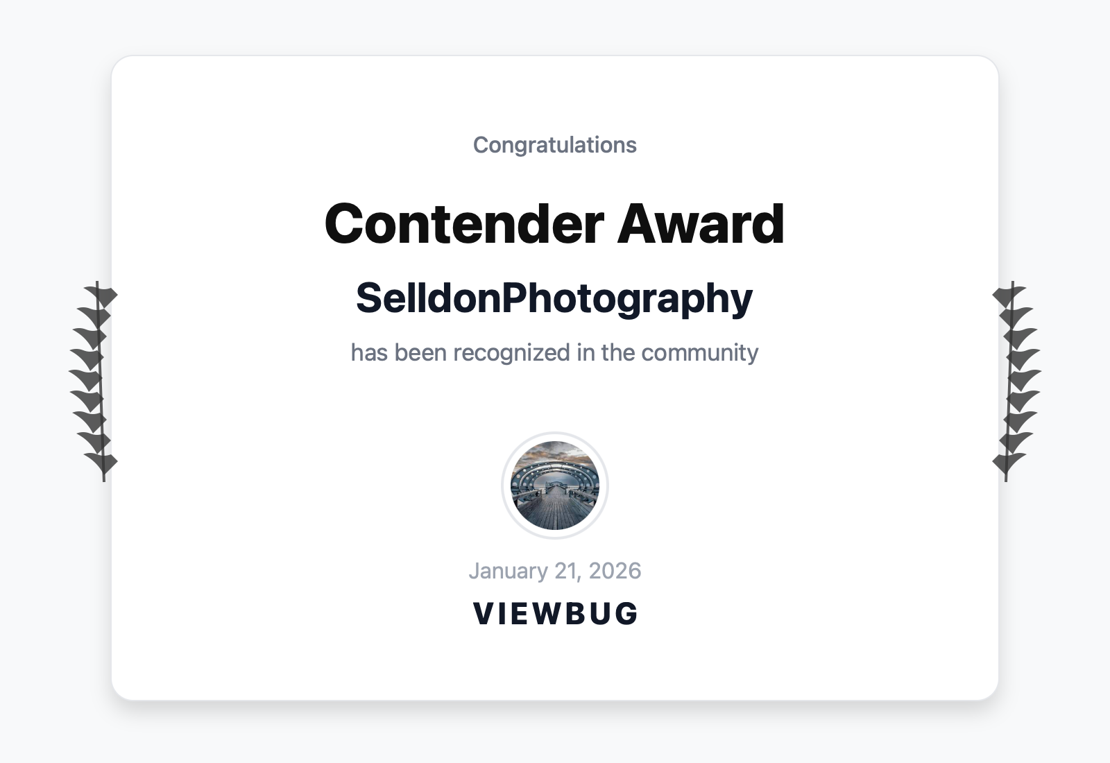 ViewBug “Contender Award” Badge (2026)
